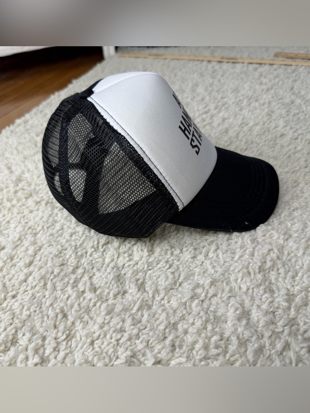 Black & White Trucker Hat with 'Avoid Hangovers Stay Drunk' Slogan - Picture 3 of 3